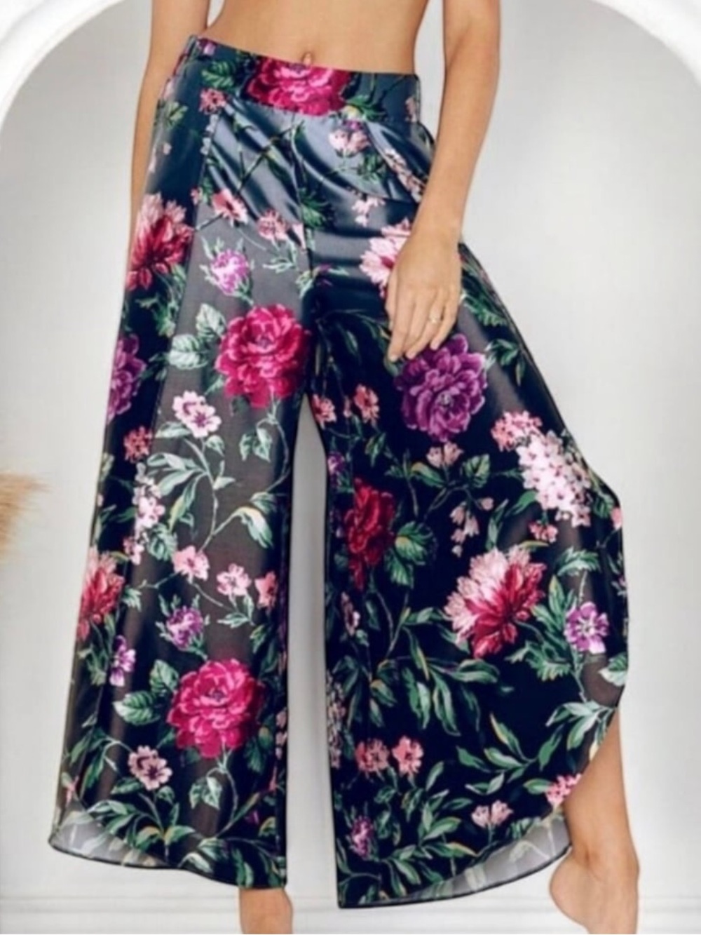 NWT Victorias Secret Floral Satin Feel Lounge Pants